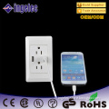 Hot Selling Wall Mounted 120V South American Standard Charging USB Wall Socket Power Socket,USB Wall Socket with Switch